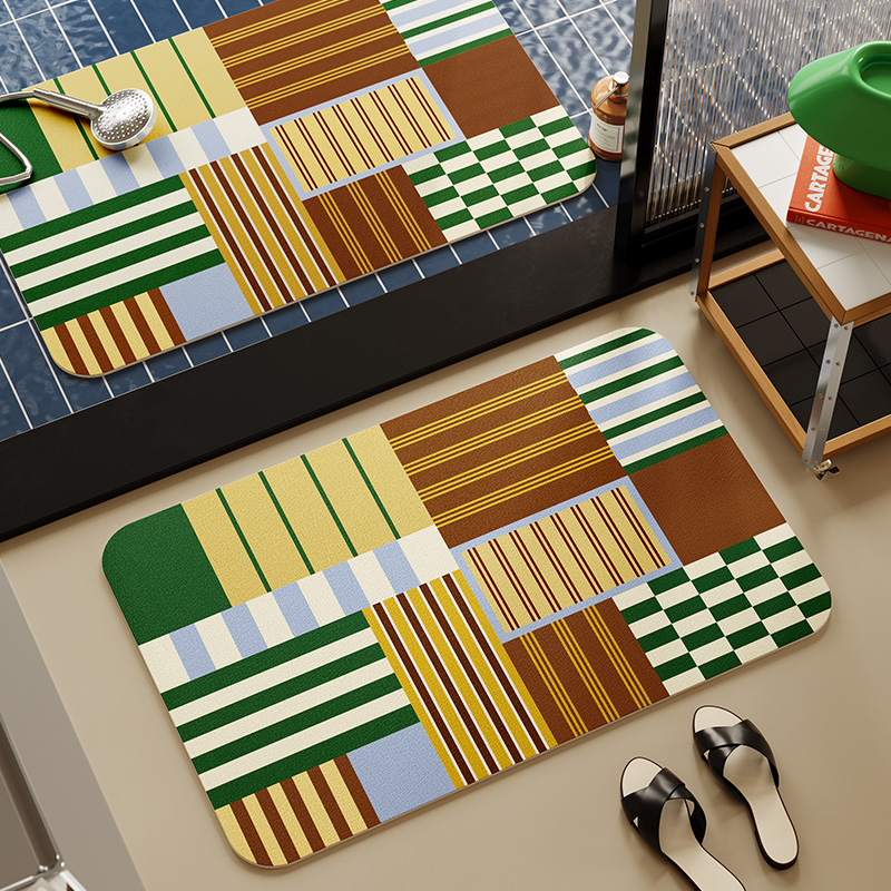Retro Tiles Diatomaceous Earth Mat