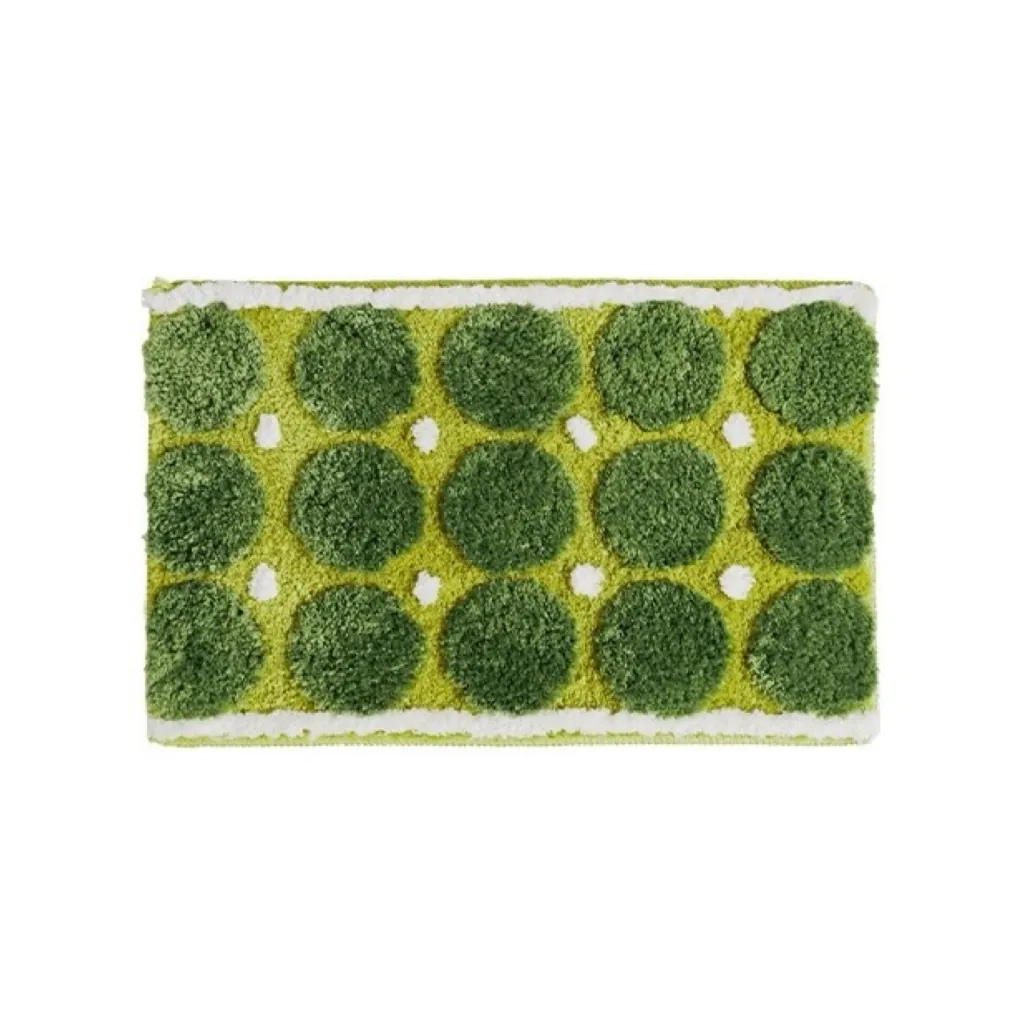 Green Circle Flocked Rug