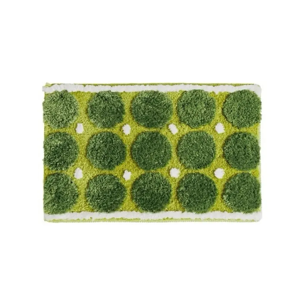 Green Circle Flocked Rug - BRENETTI