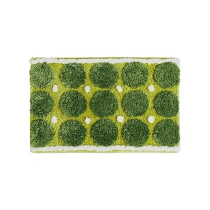 Green Circle Flocked Rug