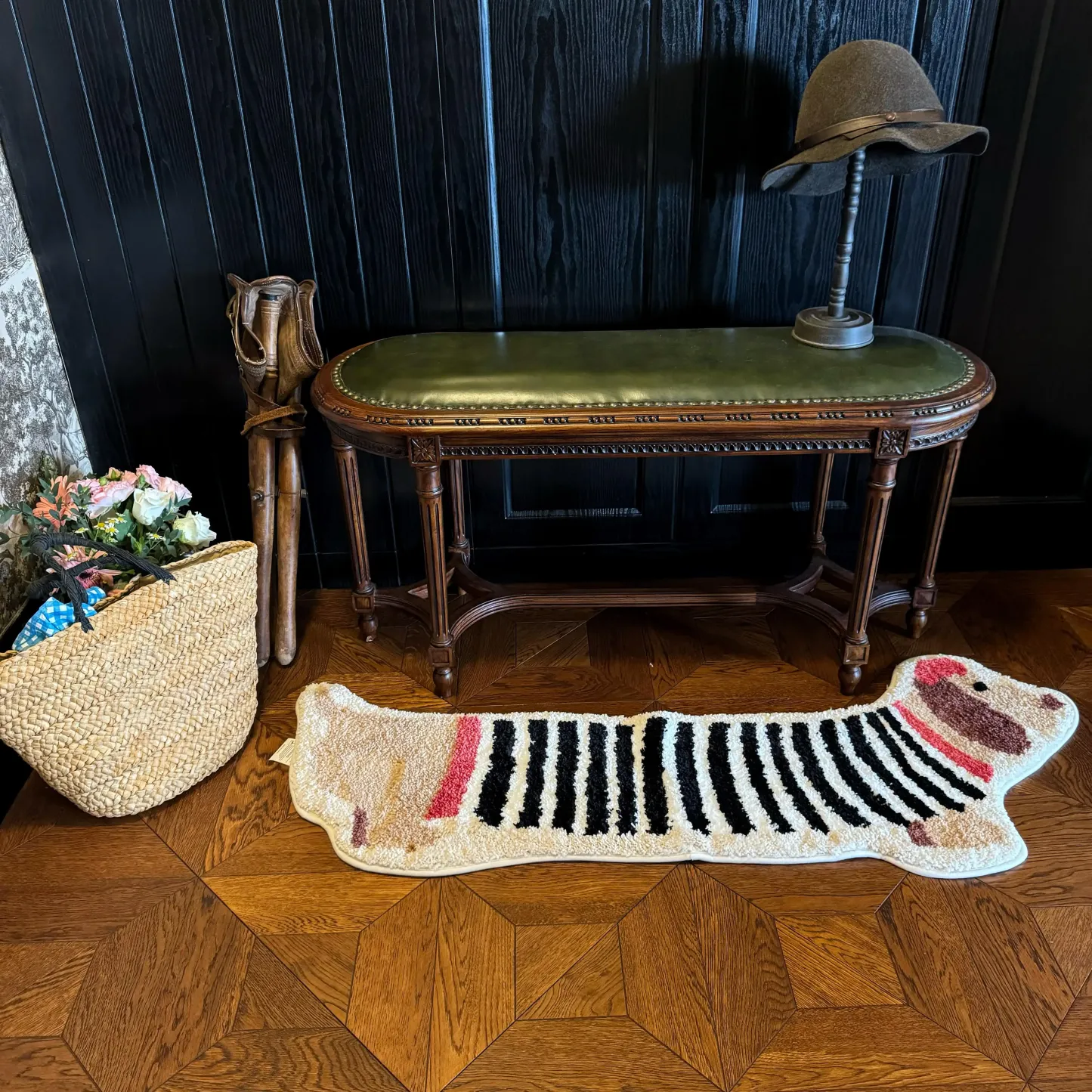Dachshund Flocked Rug