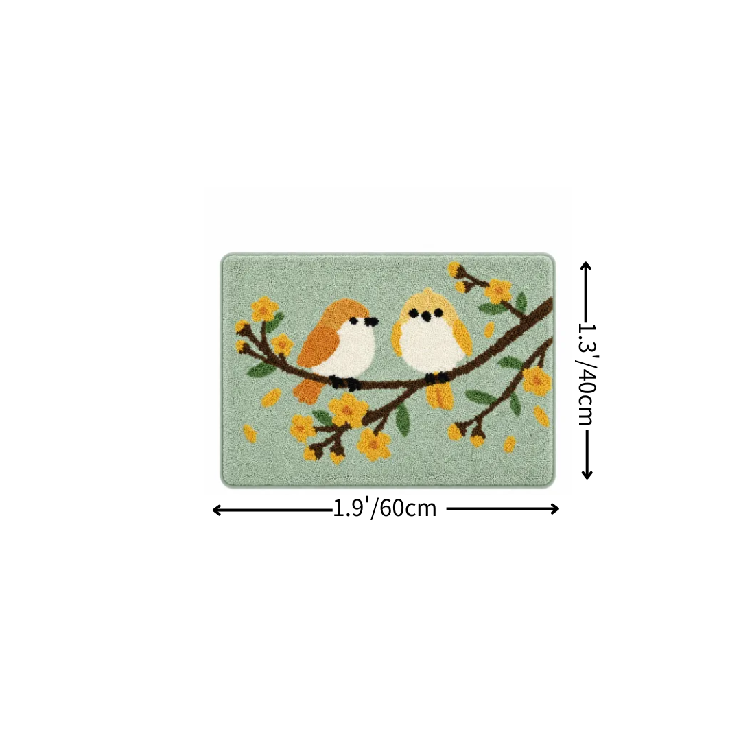 Meadow Songbird Flocked Rug