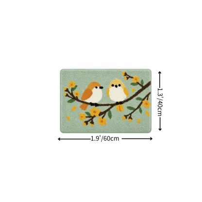 Meadow Songbird Flocked Rug