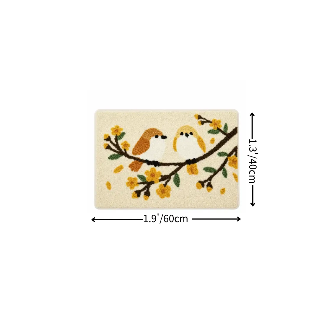 Meadow Songbird Flocked Rug