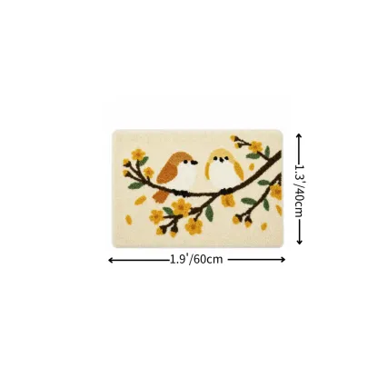 Meadow Songbird Flocked Rug