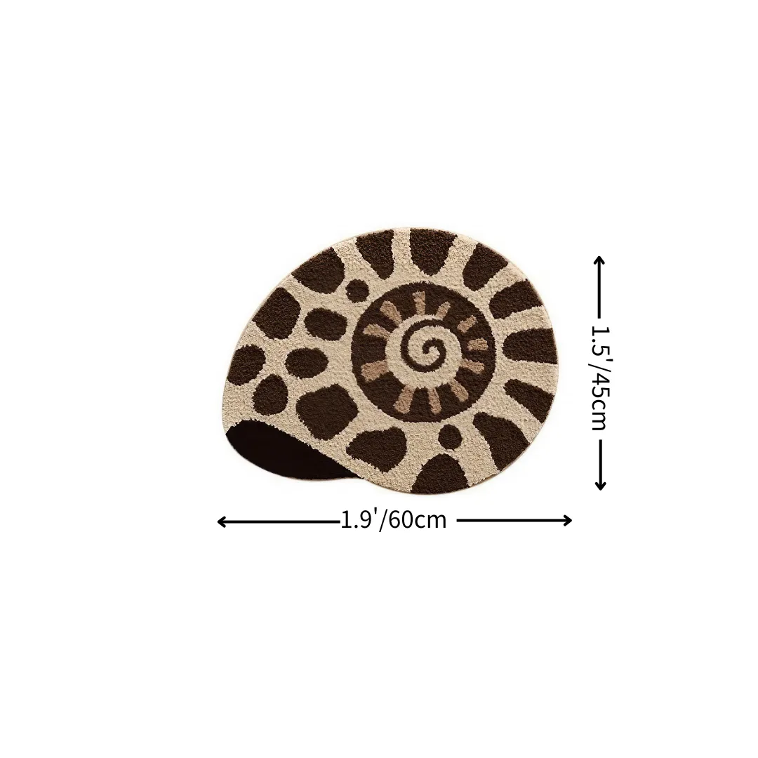 Nautilus Shell Flocked Rug