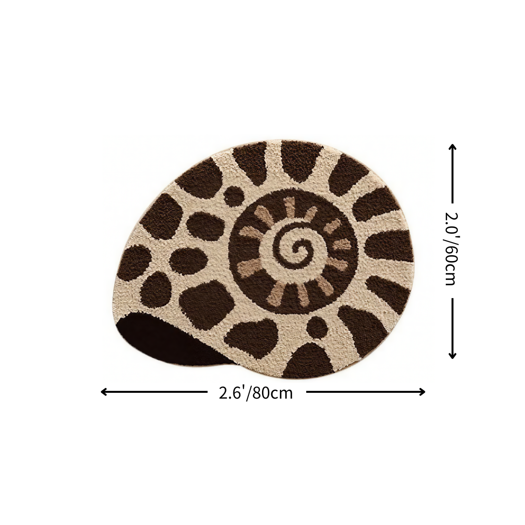 Nautilus Shell Flocked Rug