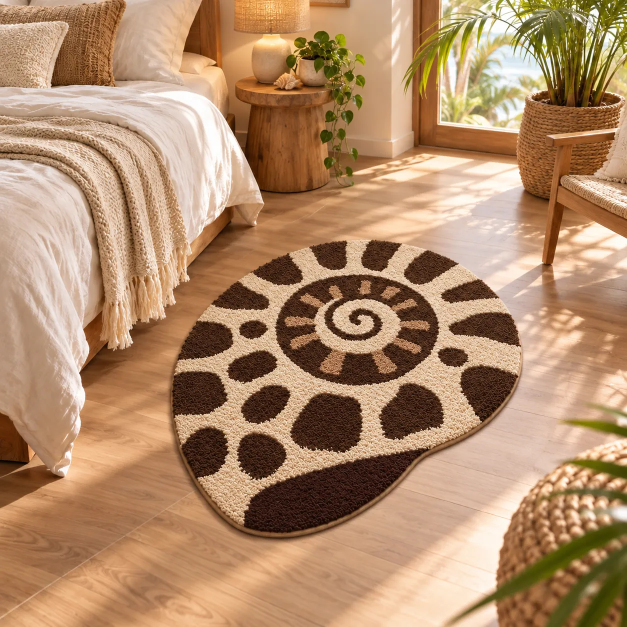Nautilus Shell Flocked Rug