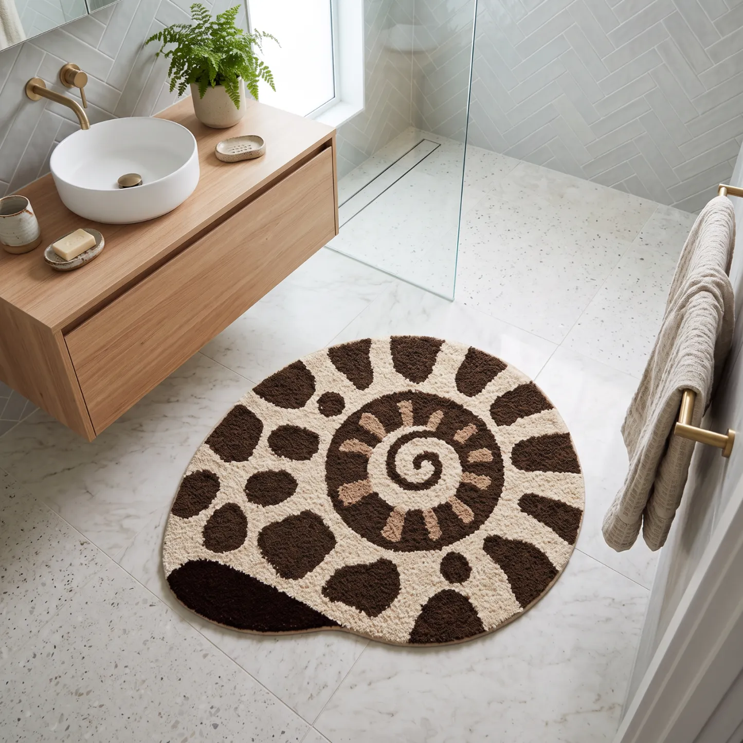 Nautilus Shell Flocked Rug