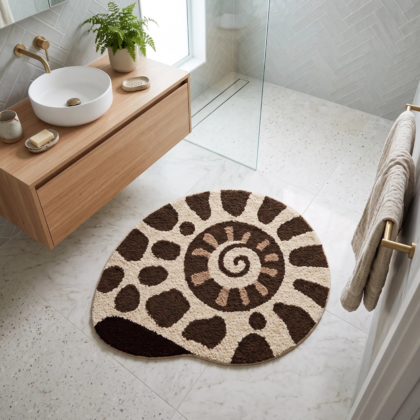 Nautilus Shell Flocked Rug