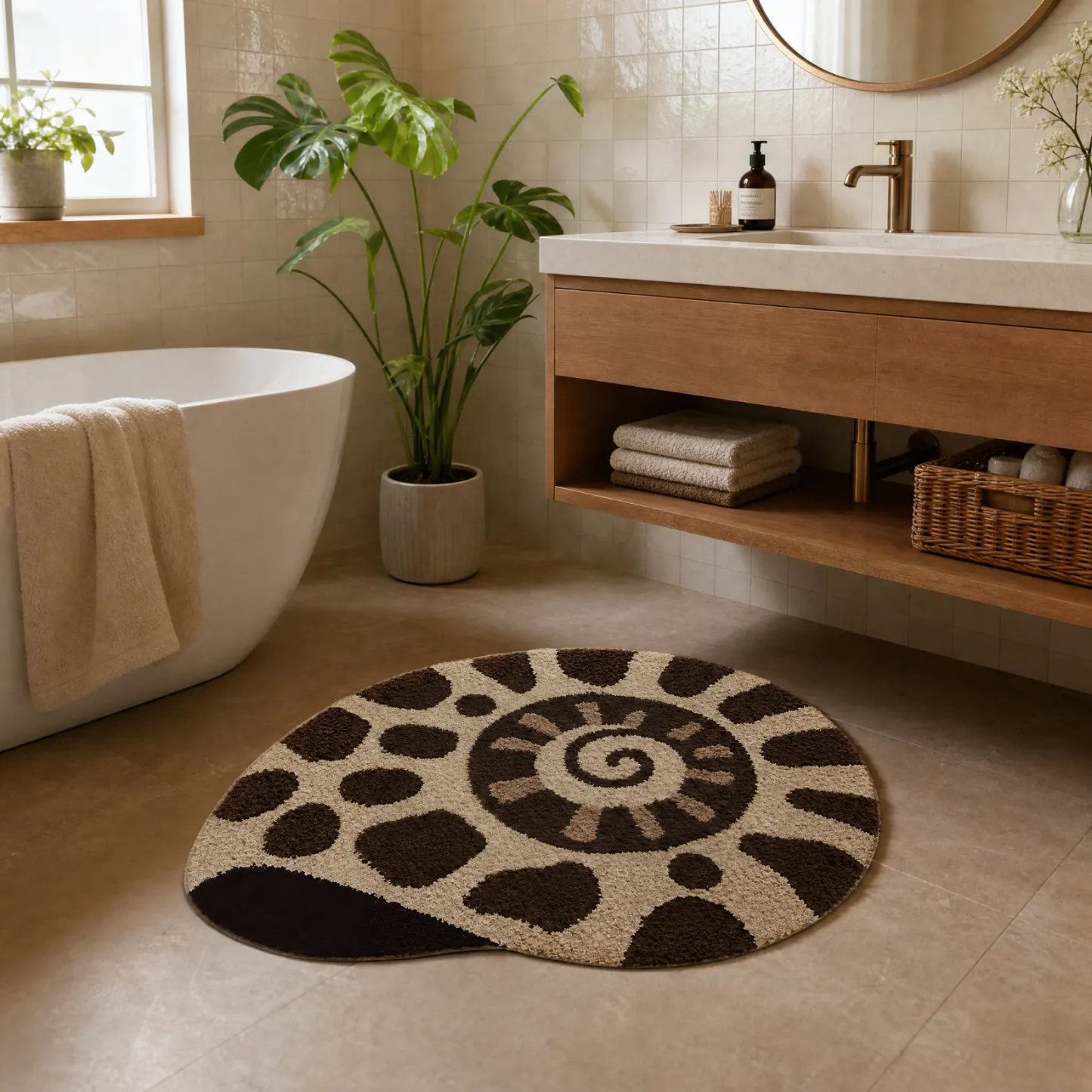 Nautilus Shell Flocked Rug