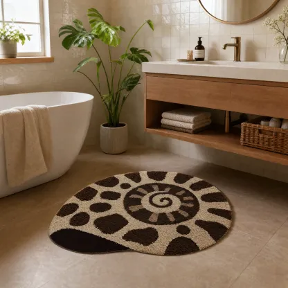 Nautilus Shell Flocked Rug