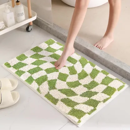 Twisted Checkered Flocked Rug