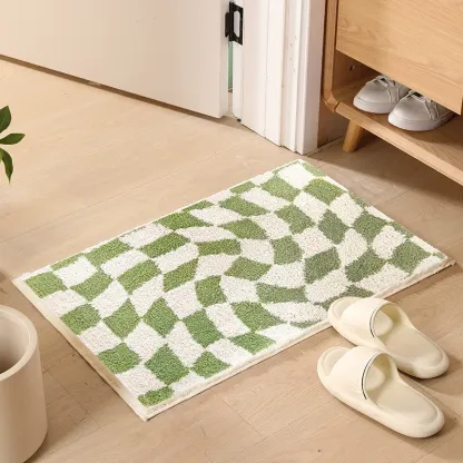 Twisted Checkered Flocked Rug