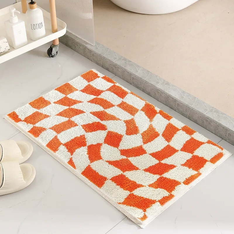 Twisted Checkered Flocked Rug