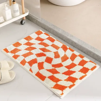 Twisted Checkered Flocked Rug