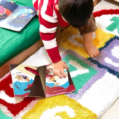 Hopscotch Flocked Rug