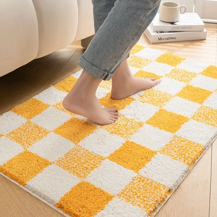Checkerboard Flocked Rug