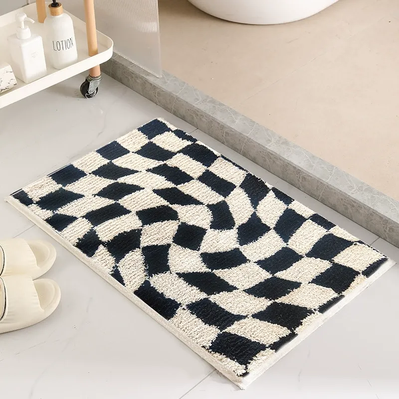 Twisted Checkered Flocked Rug