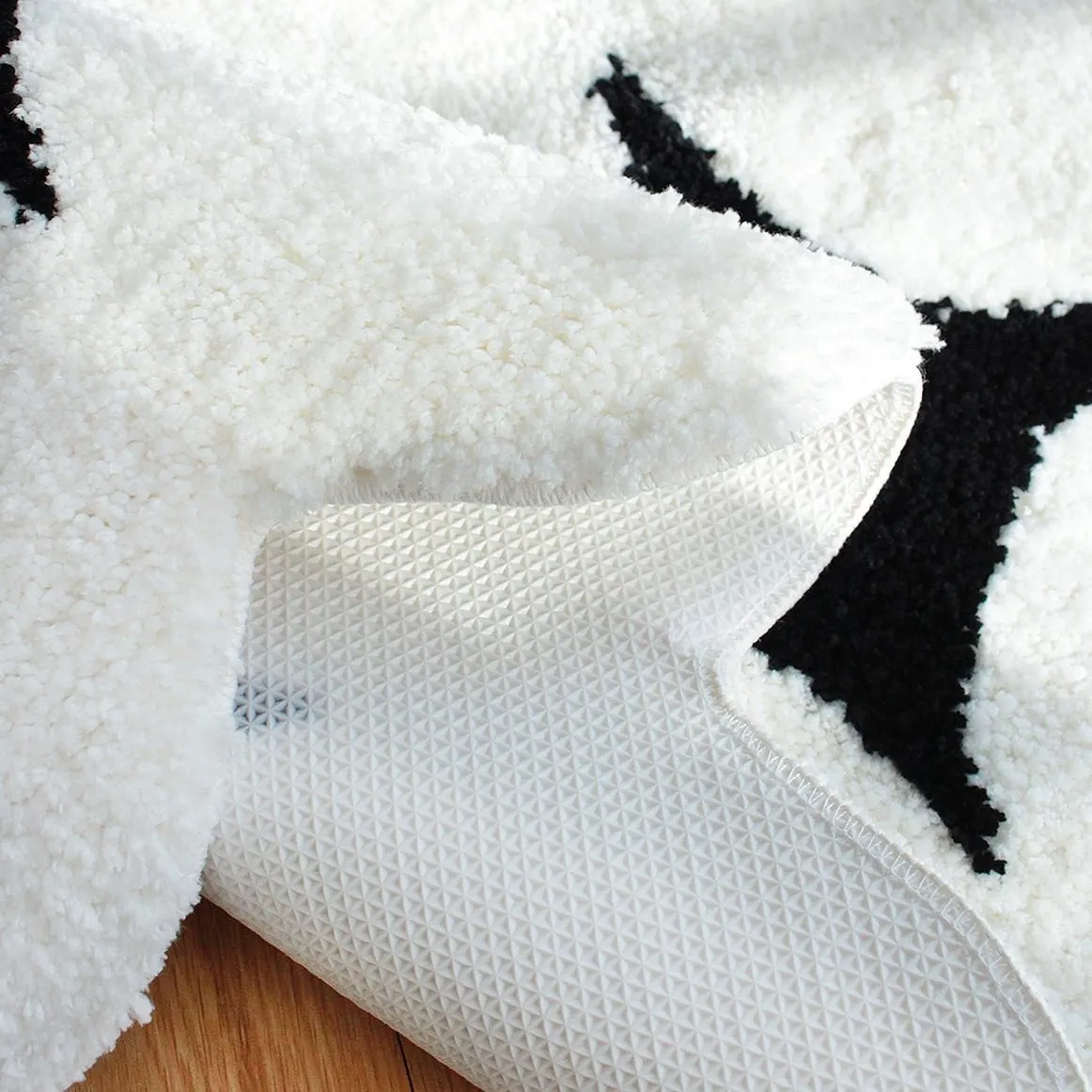 Black Starry Flocked Rug