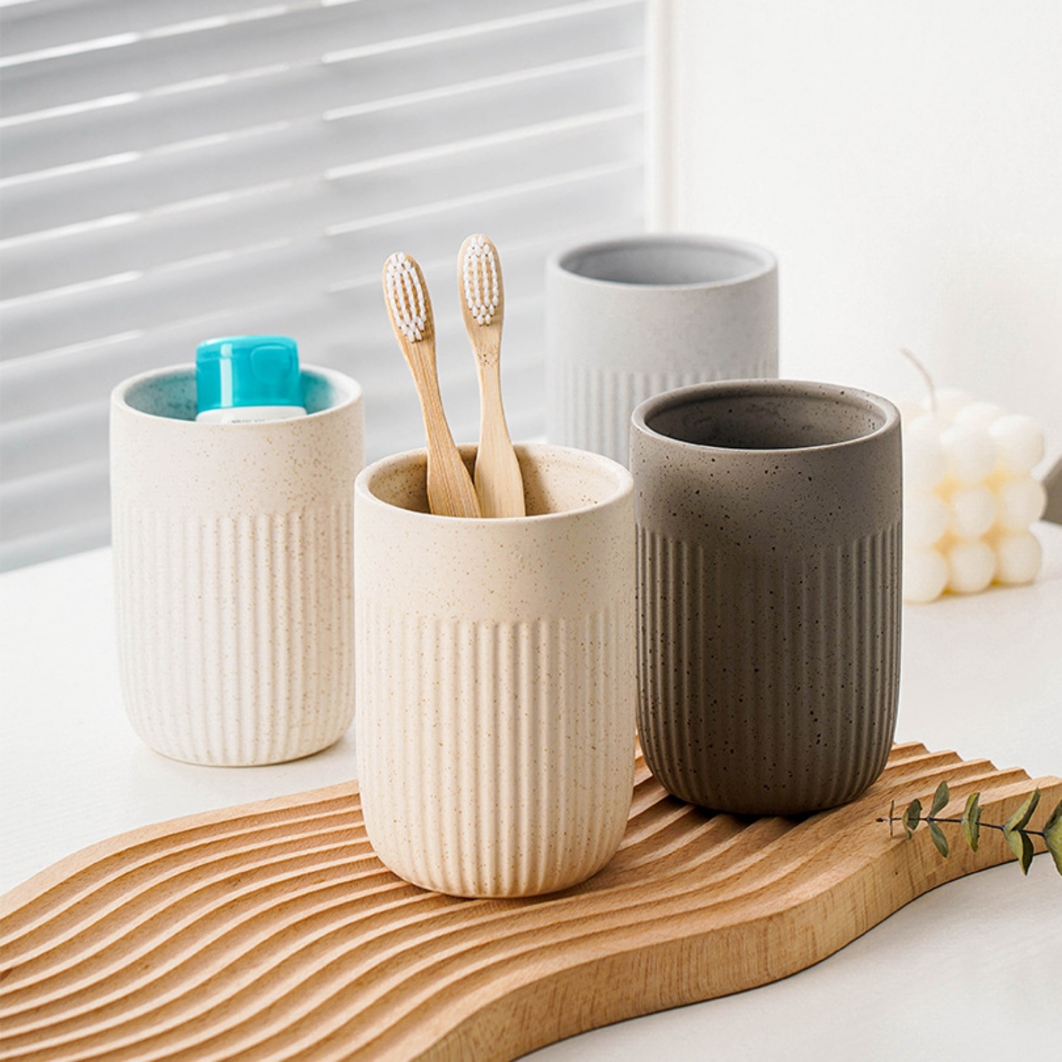 Stripes Toothbrush Cup