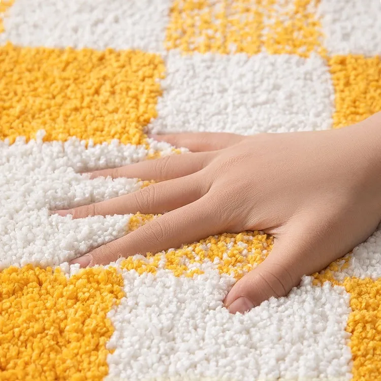 Checkerboard Flocked Rug