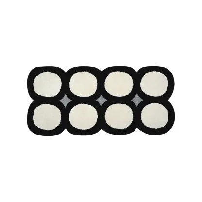 Circular Linkage Flocked Rug