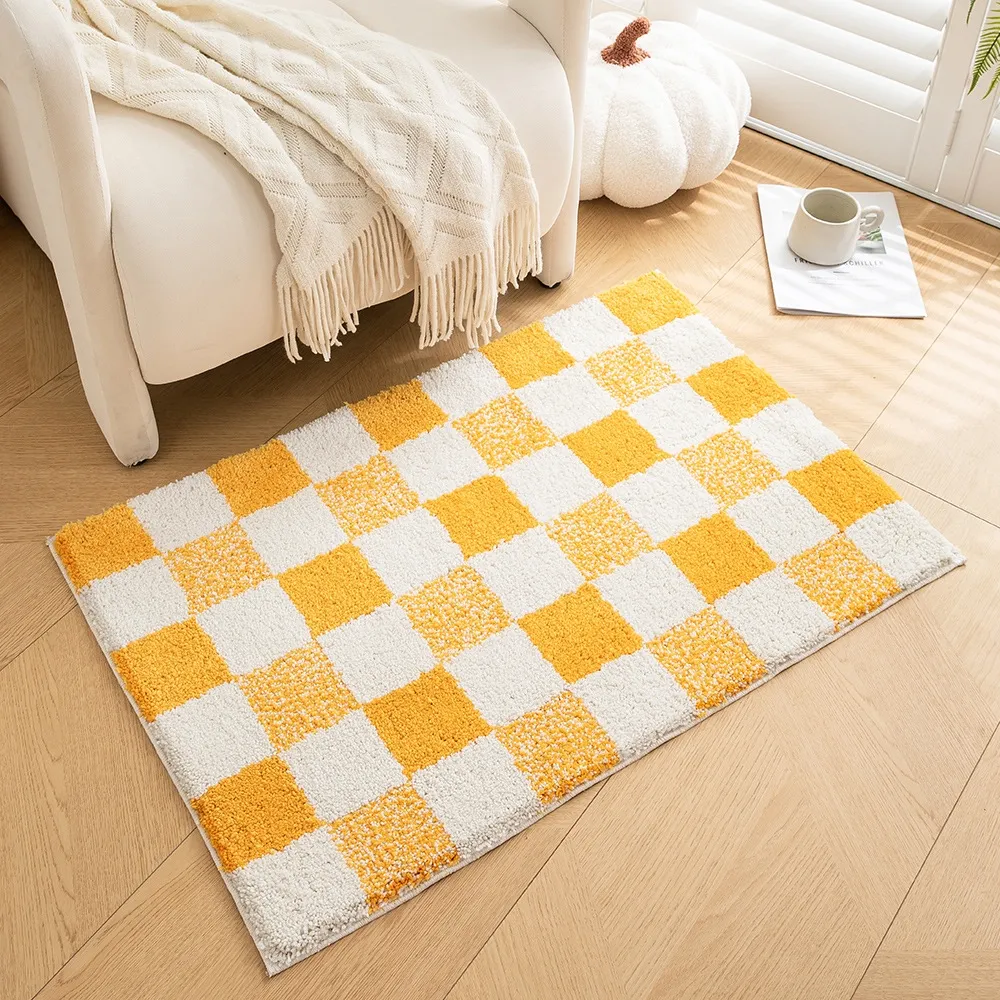 Checkerboard Flocked Rug