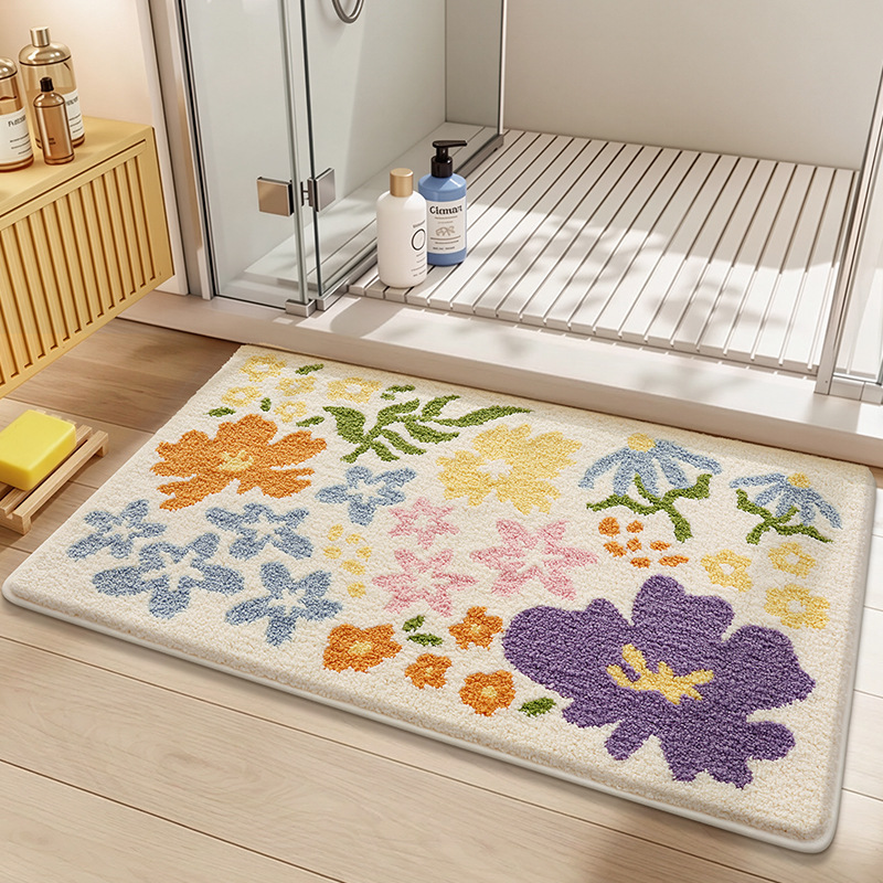 Boho Wildflower Meadow Flocked Rug