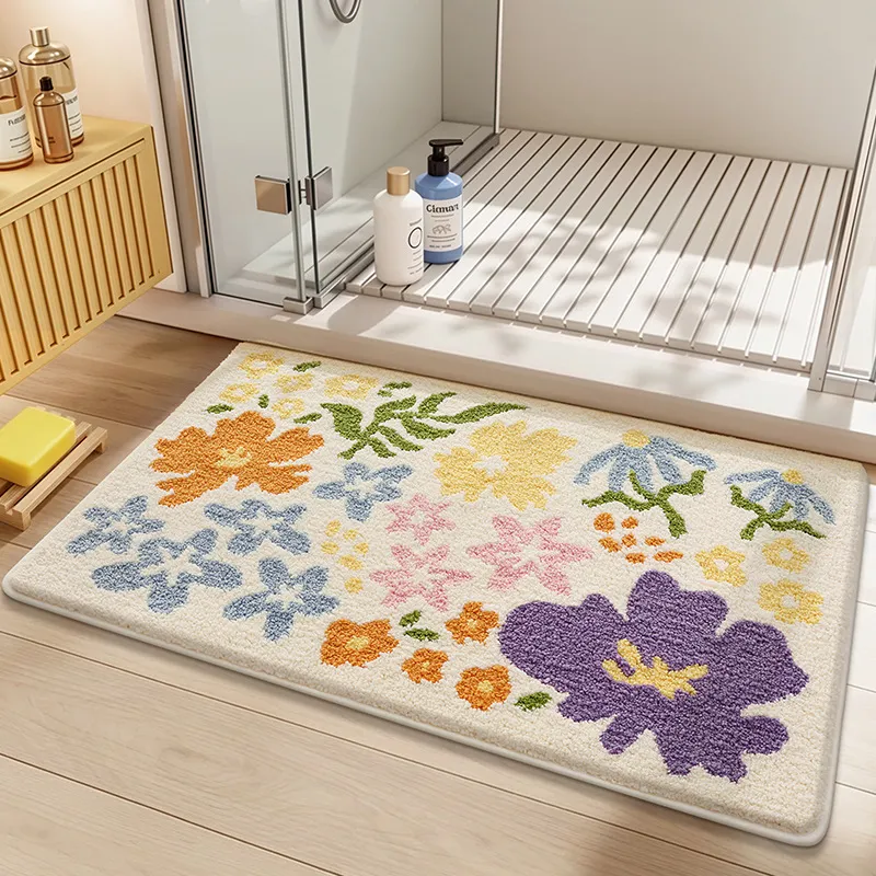 Boho Wildflower Meadow Flocked Rug
