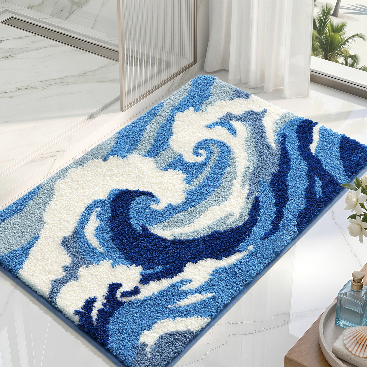 Ocean Majesty Flocked Rug