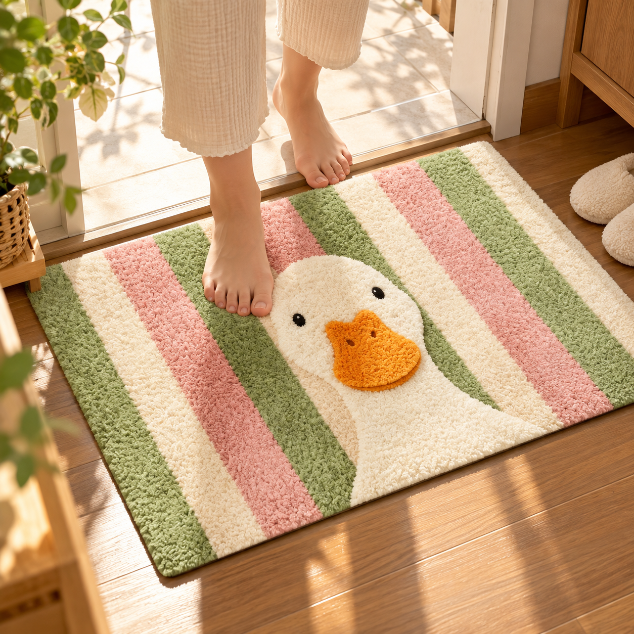 Pastel Goose Flocked Rug
