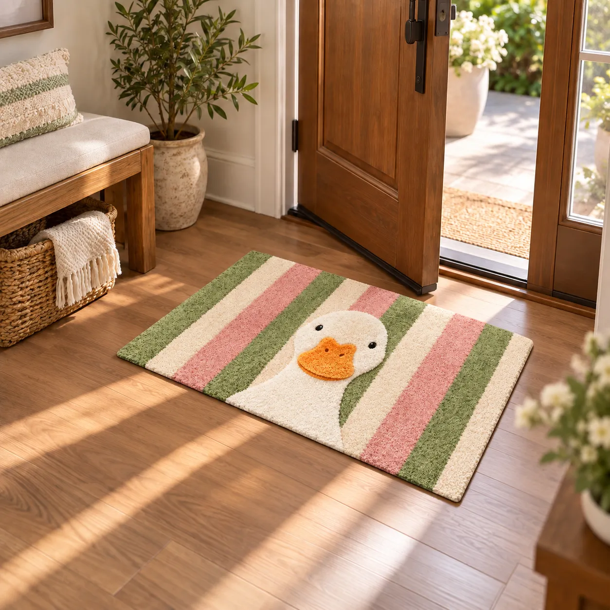 Pastel Goose Flocked Rug