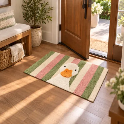 Pastel Goose Flocked Rug