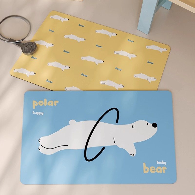 Playful Polar Bears Diatomaceous Earth Mat