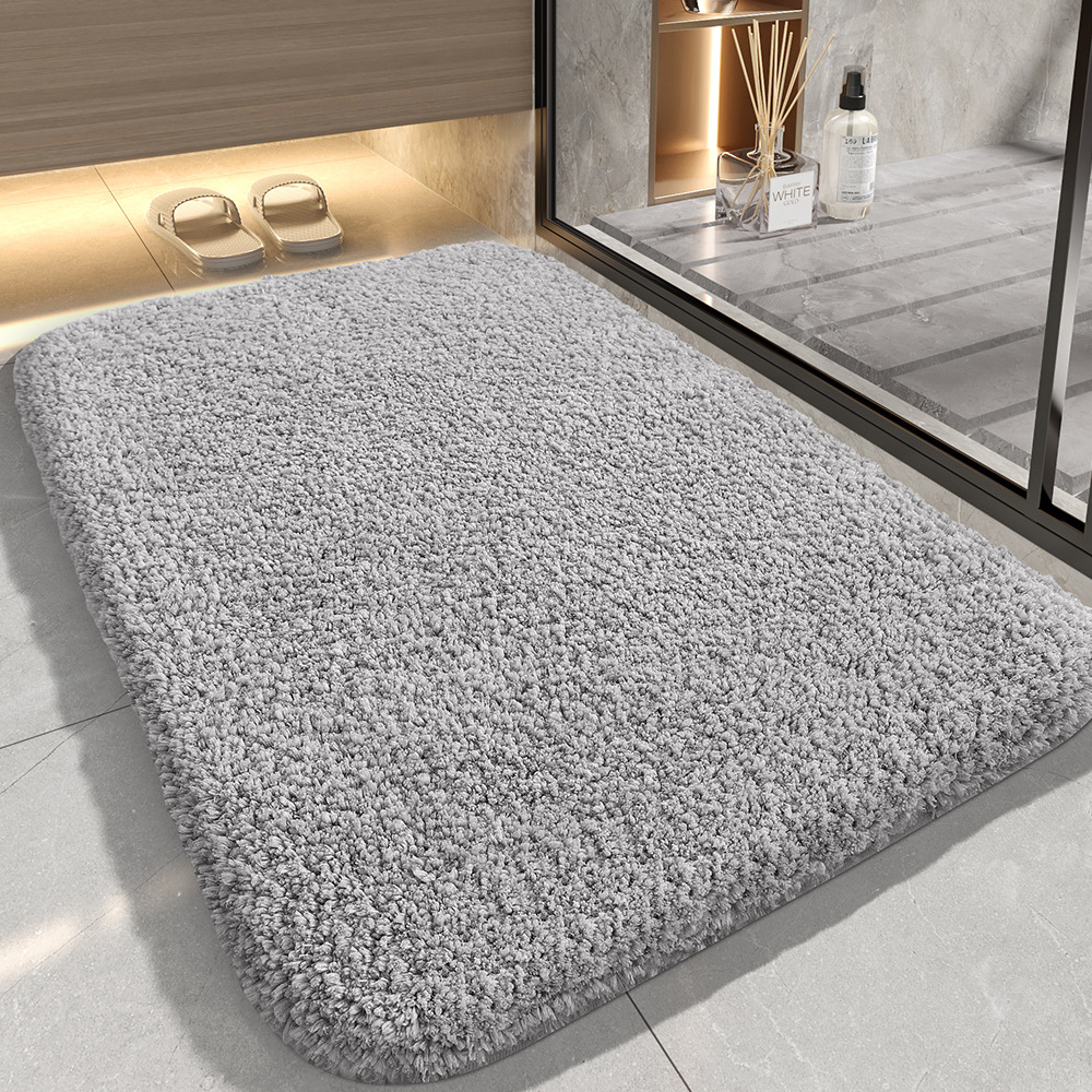 Soft Gray Minimalist Tufted Rug