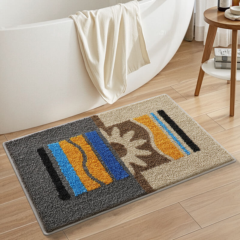 Tropical Sunburst Flocked Rug