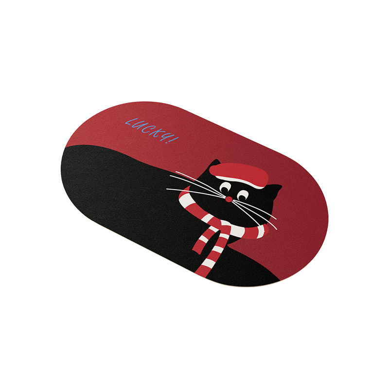 Lucky Black Cat Diatomaceous Earth Mat