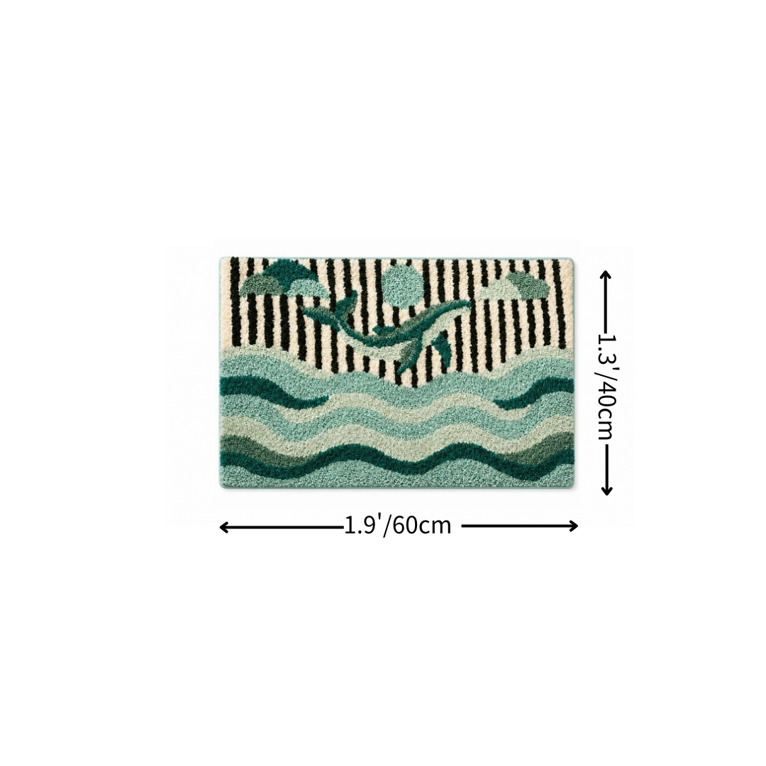 Verdant Tide Flocked Rug
