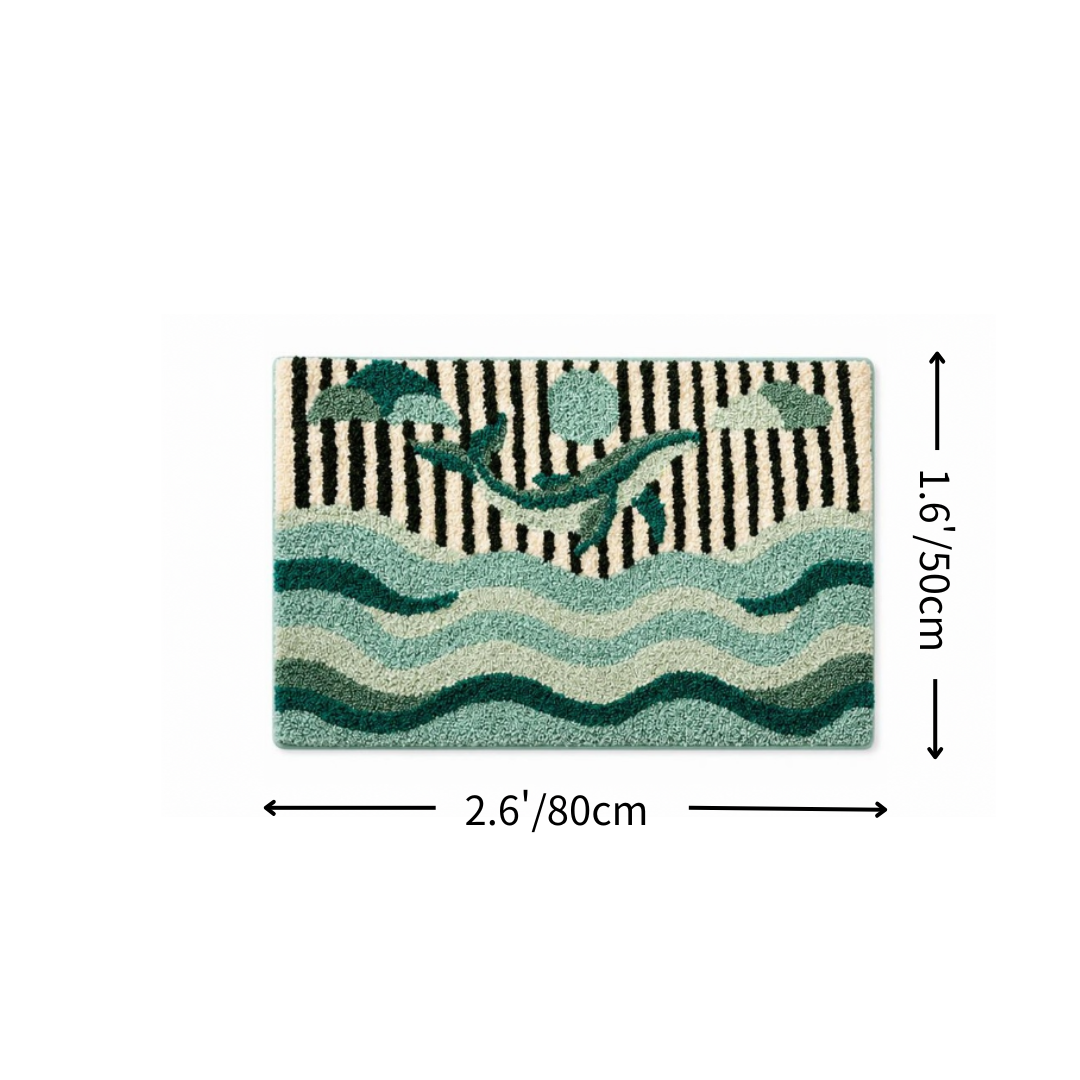Verdant Tide Flocked Rug