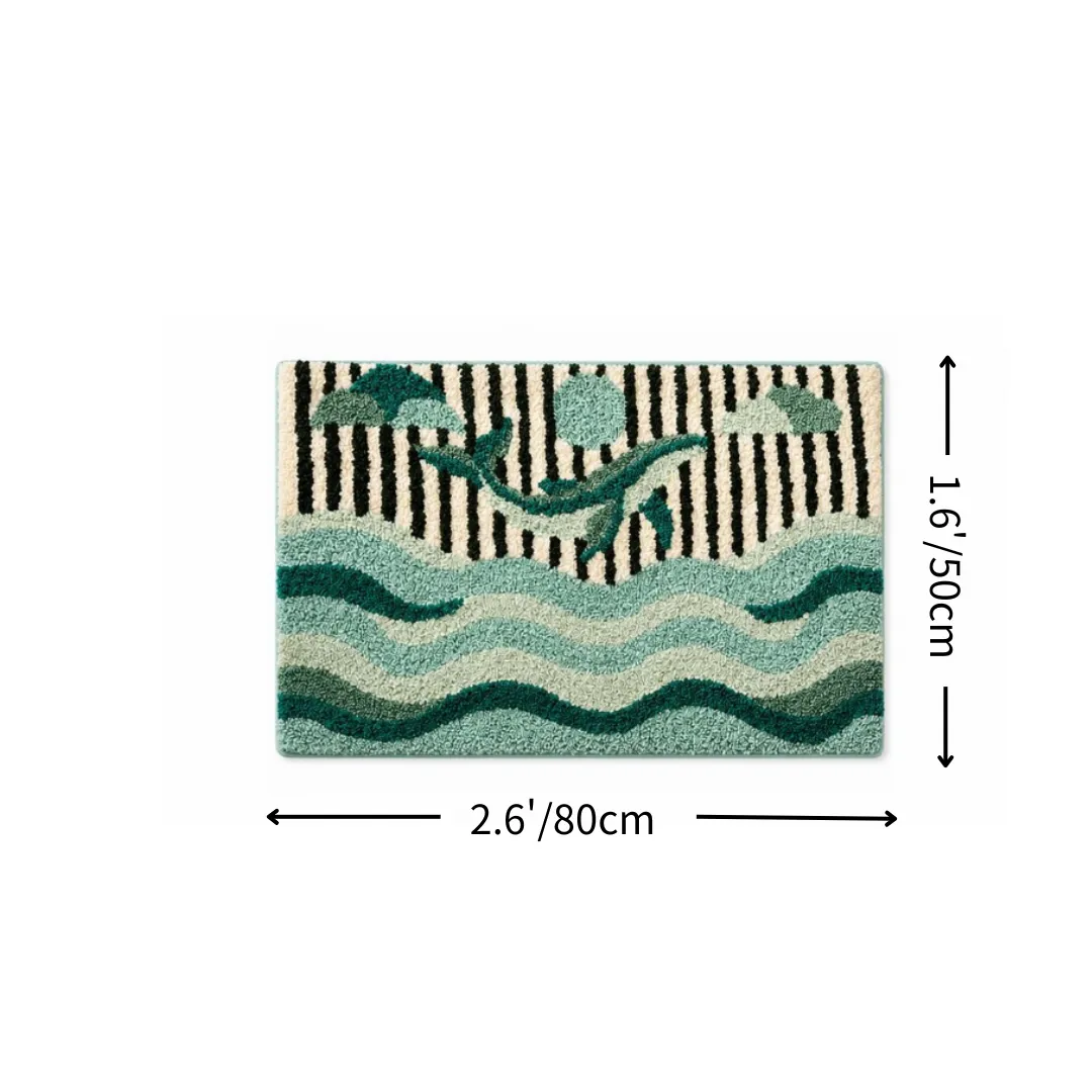 Verdant Tide Flocked Rug