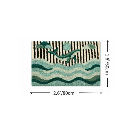 Verdant Tide Flocked Rug