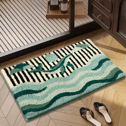Verdant Tide Flocked Rug