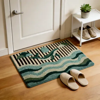 Verdant Tide Flocked Rug