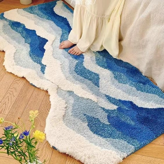 Ocean Flocked Rug 