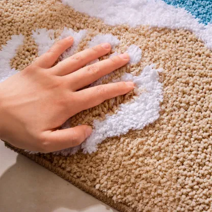 Ocean Surf Star Shell Flocked Rug