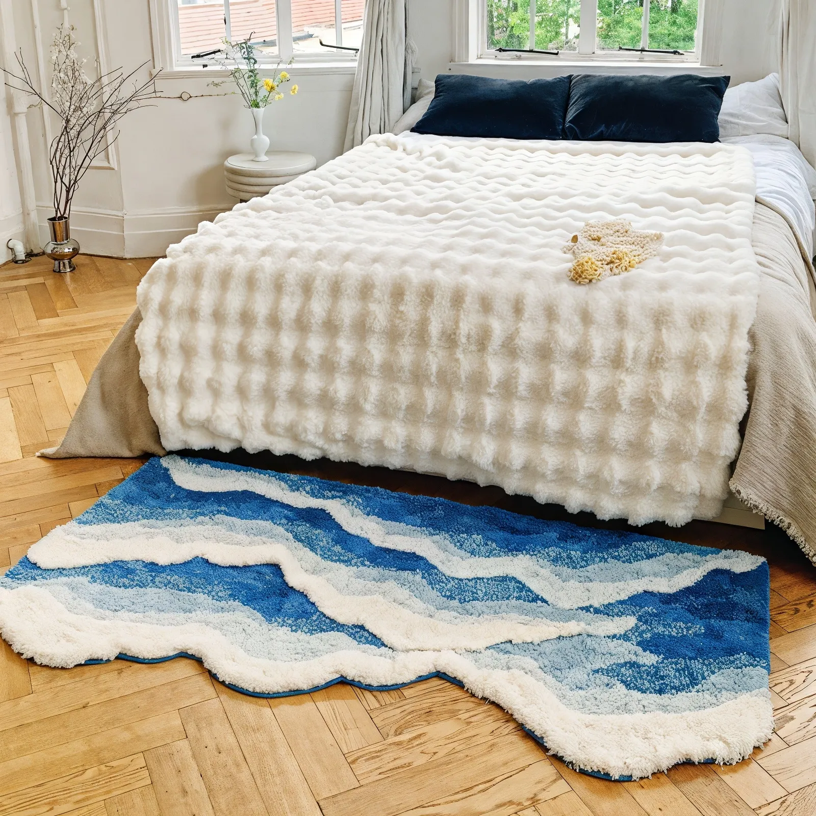 Ocean Flocked Rug 
