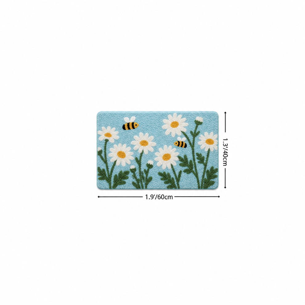 Daisy Garden Botanical Flocked Rug