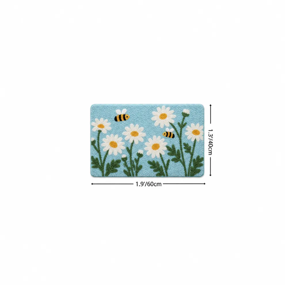 Daisy Garden Botanical Flocked Rug