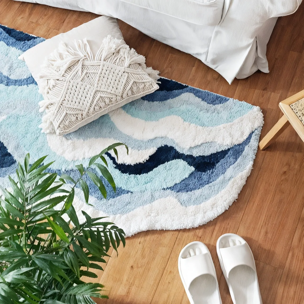 Wave Flocked Rug 